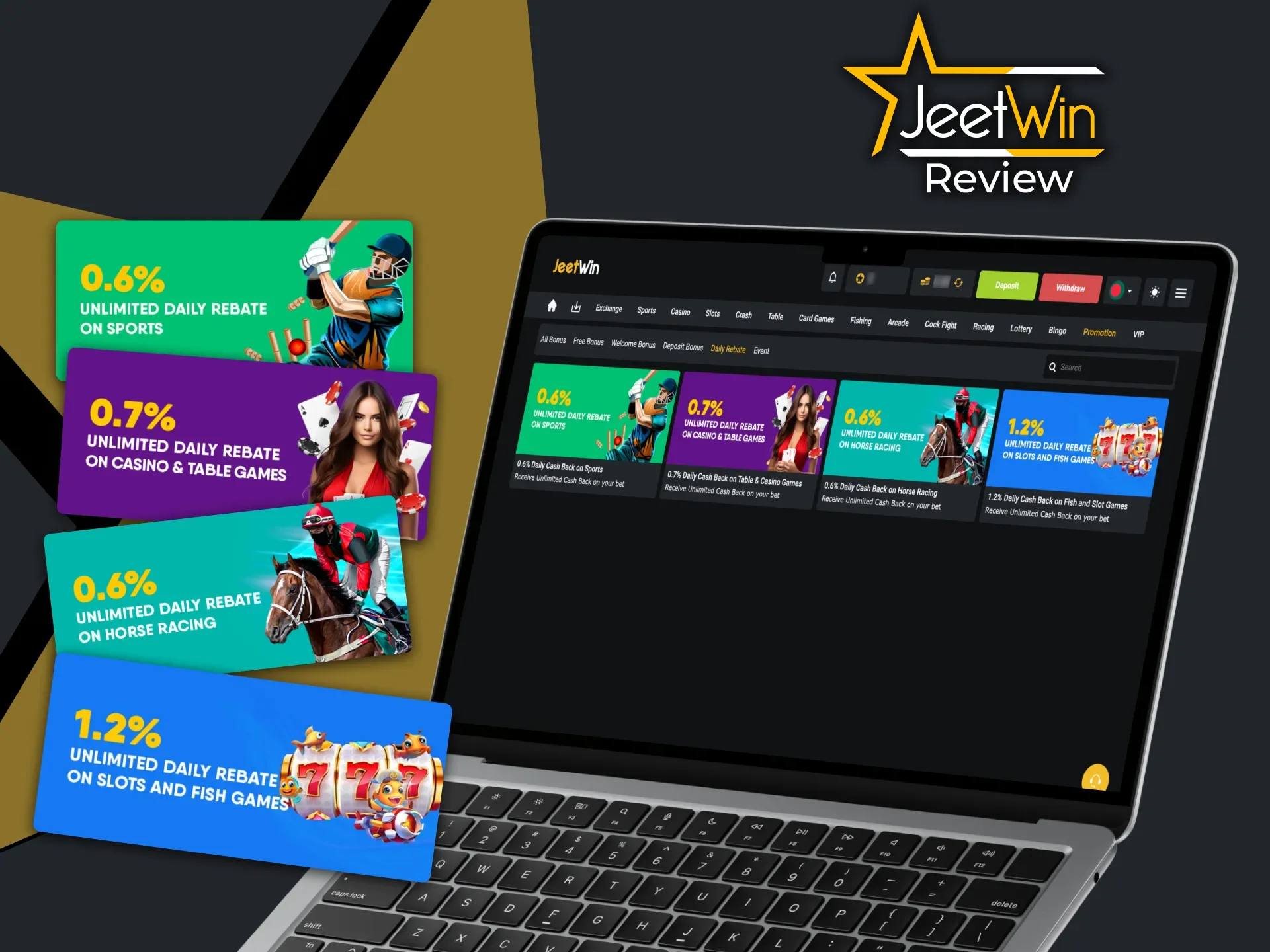 JeetWin-এ প্রতিদিন ক্যাশব্যাক বোনাস পান।