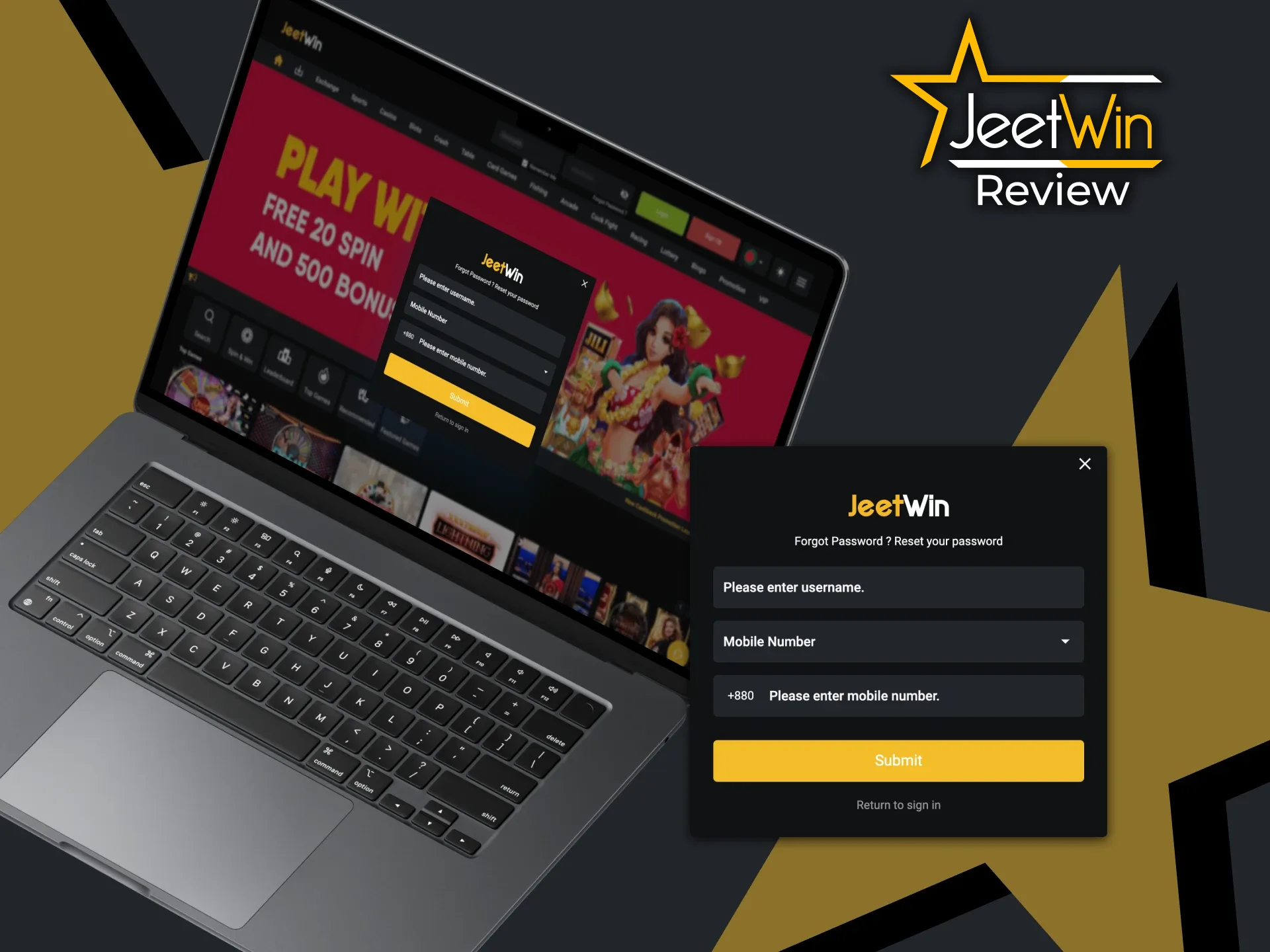 JeetWin-এ আপনার পাসওয়ার্ড রিসেট করার নির্দেশনাগুলি অনুসরণ করুন।